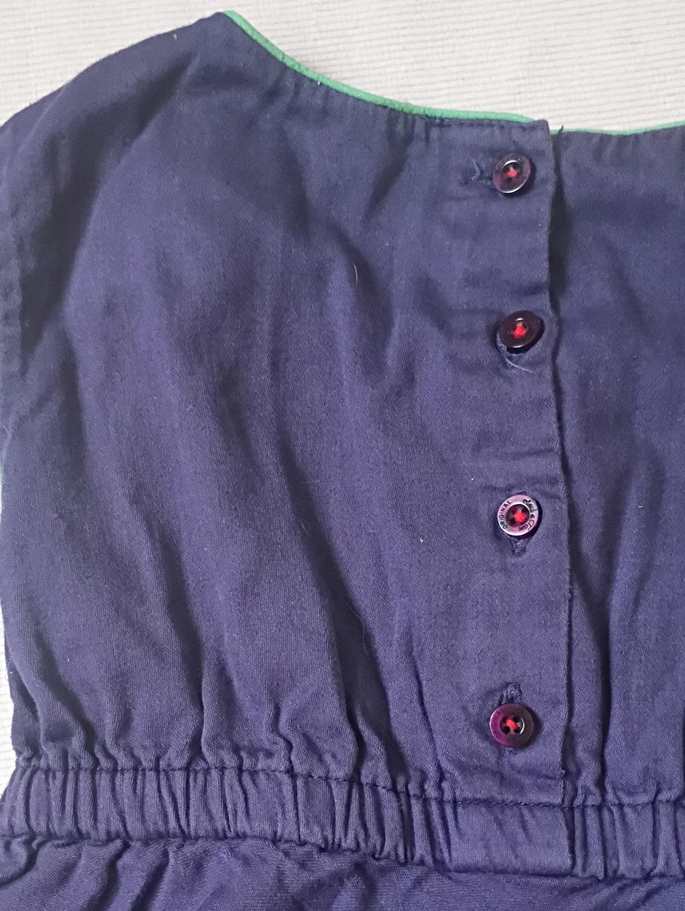 Odel Girls Navy Embroidered Hem Cotton Dress